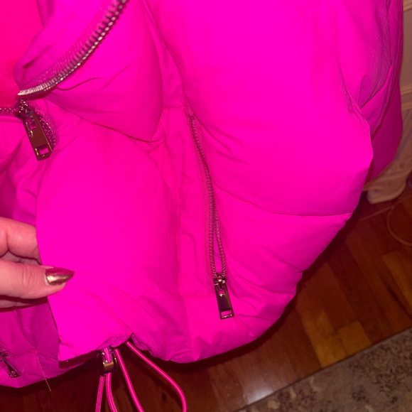 NWOT! Zara Hot pink cropped bomber hooded jacket 💕 - Picture 2 of 5